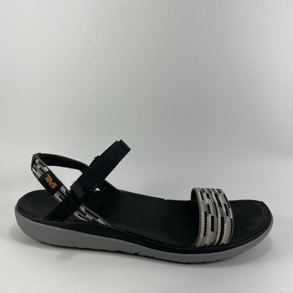 Teva Terra Float Nova Sandals Womens Size 8 Black Geometric Slingback Strappy - Picture 1 of 9